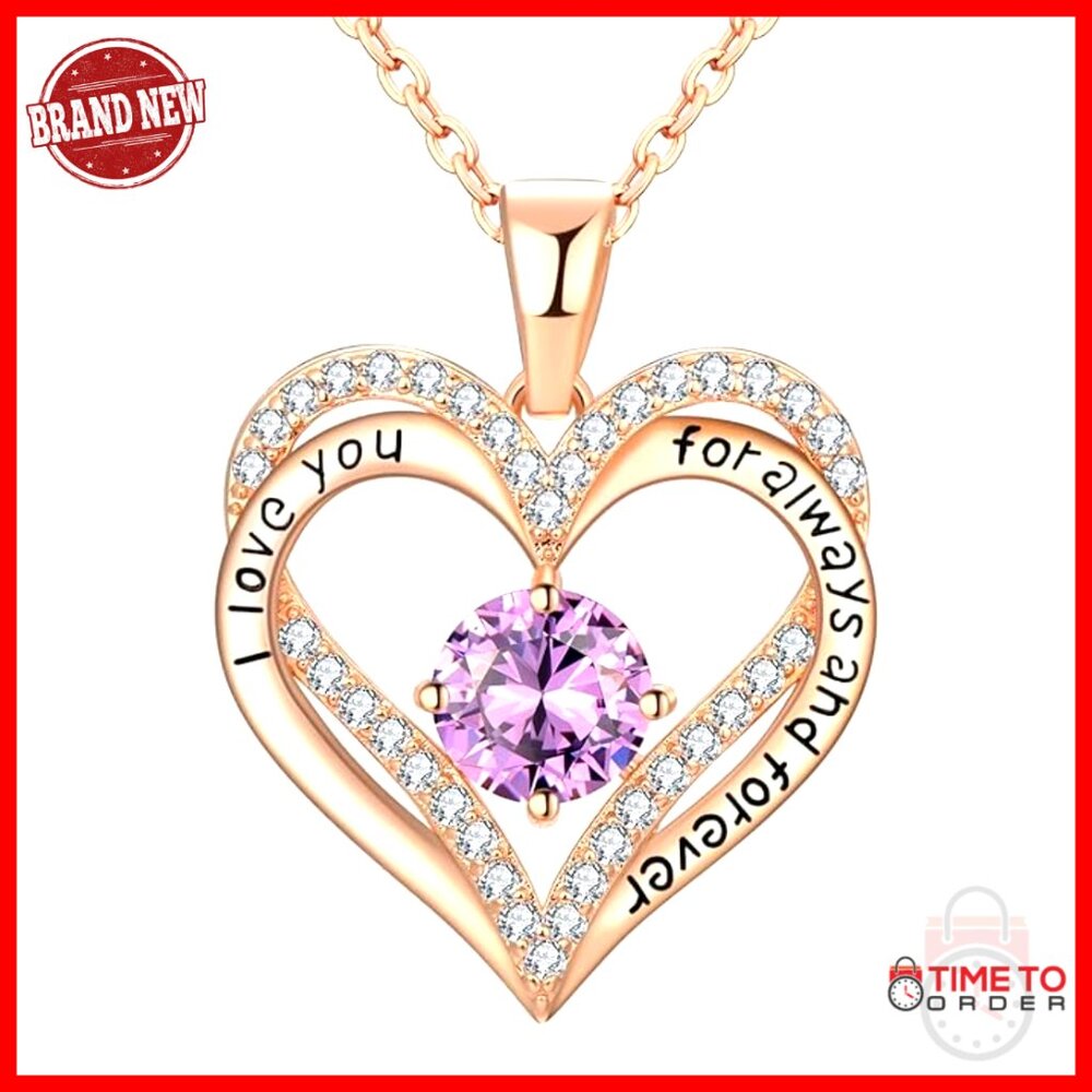 Sterling Silver Heart Pendant Necklace With Cubic Zirconia 18 Chain